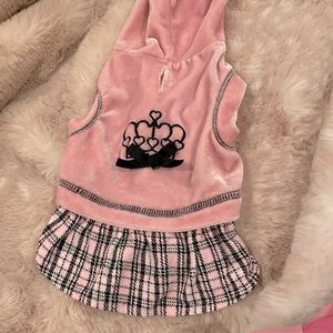 Lulu pink dog velour sweater dress